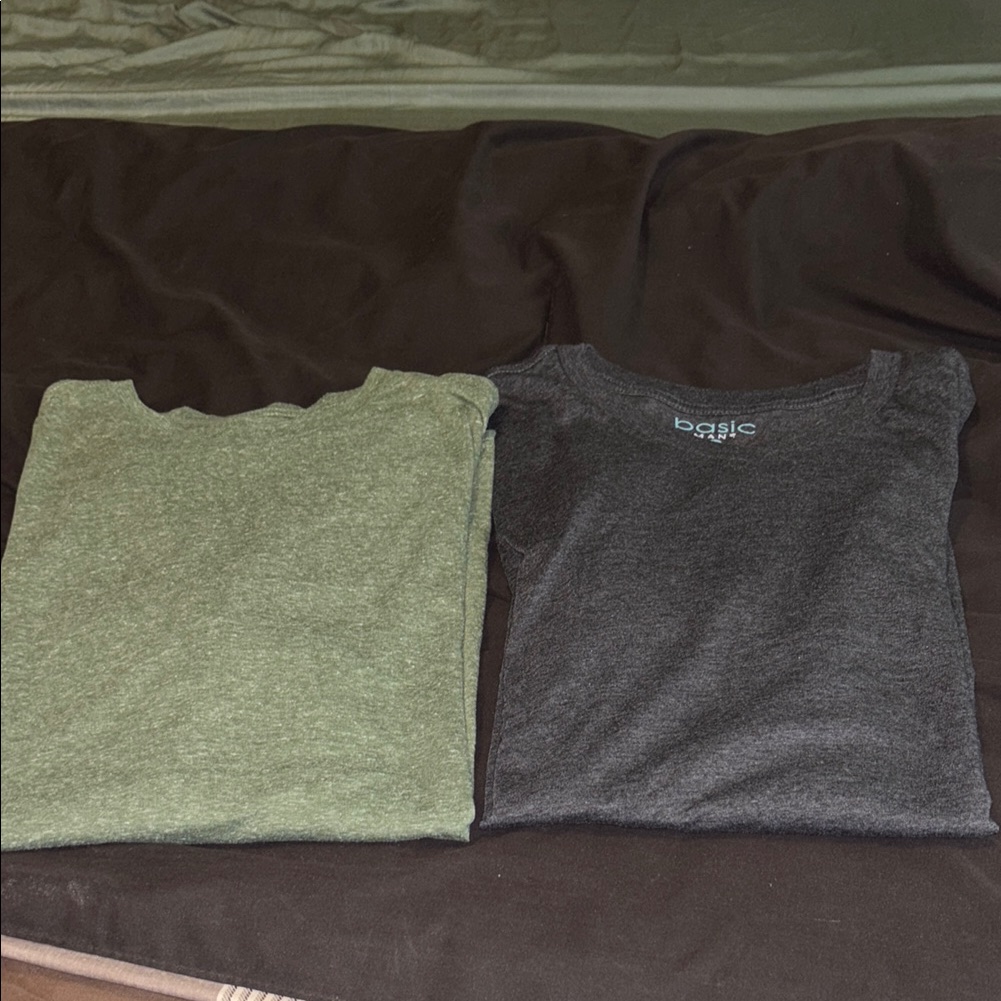Mens Basic Green And Gray TShirts